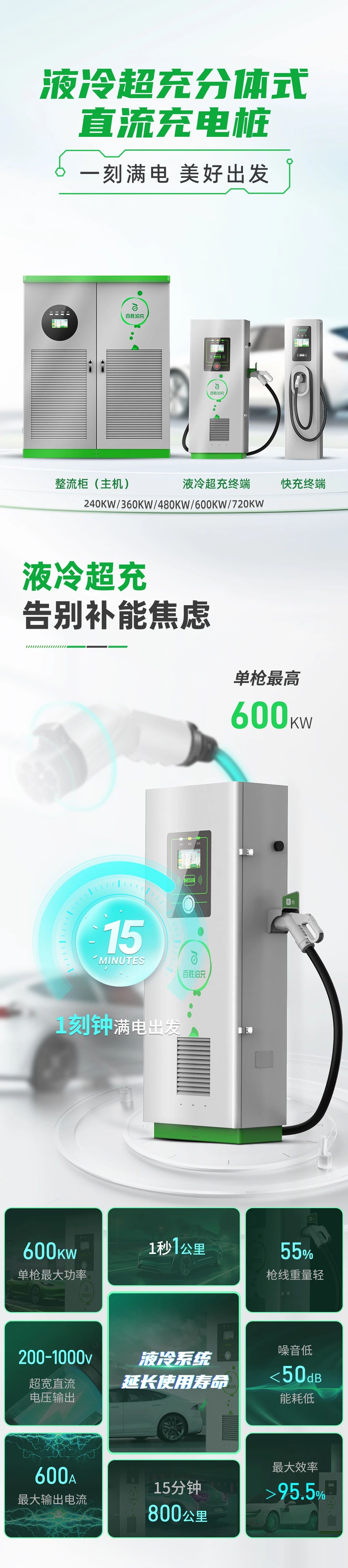 百勝分體式液冷超充樁上市！單槍600kW實現(xiàn)“15分鐘800公里” 適配99%國標車型
